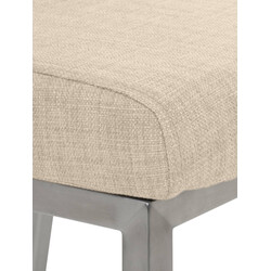 Elegant matstol med tygklädsel och rostfri stålram