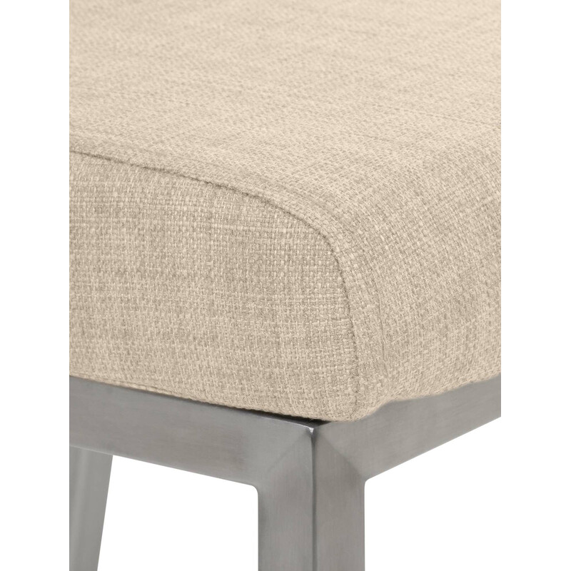 Elegant matstol med tygklädsel och rostfri stålram