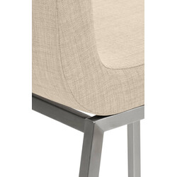 Elegant matstol med tygklädsel och rostfri stålram