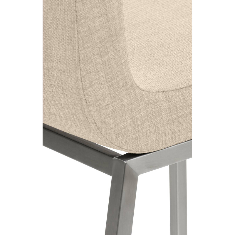 Elegant matstol med tygklädsel och rostfri stålram