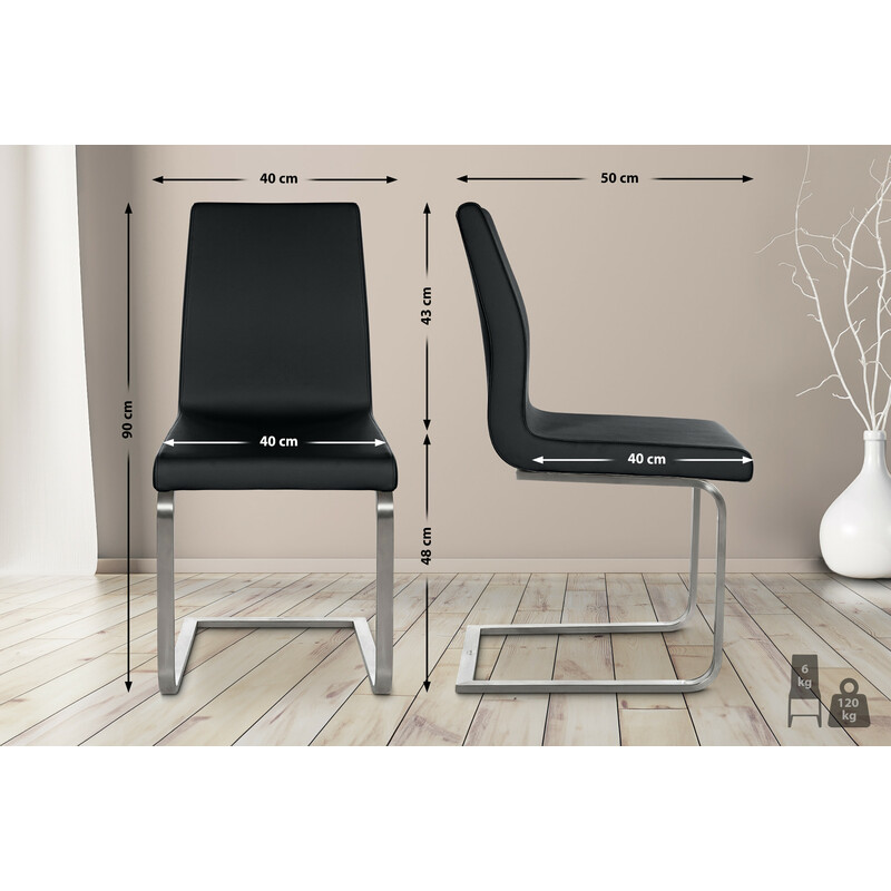 Elegant och bekväm matstol i konstläder för hemmet