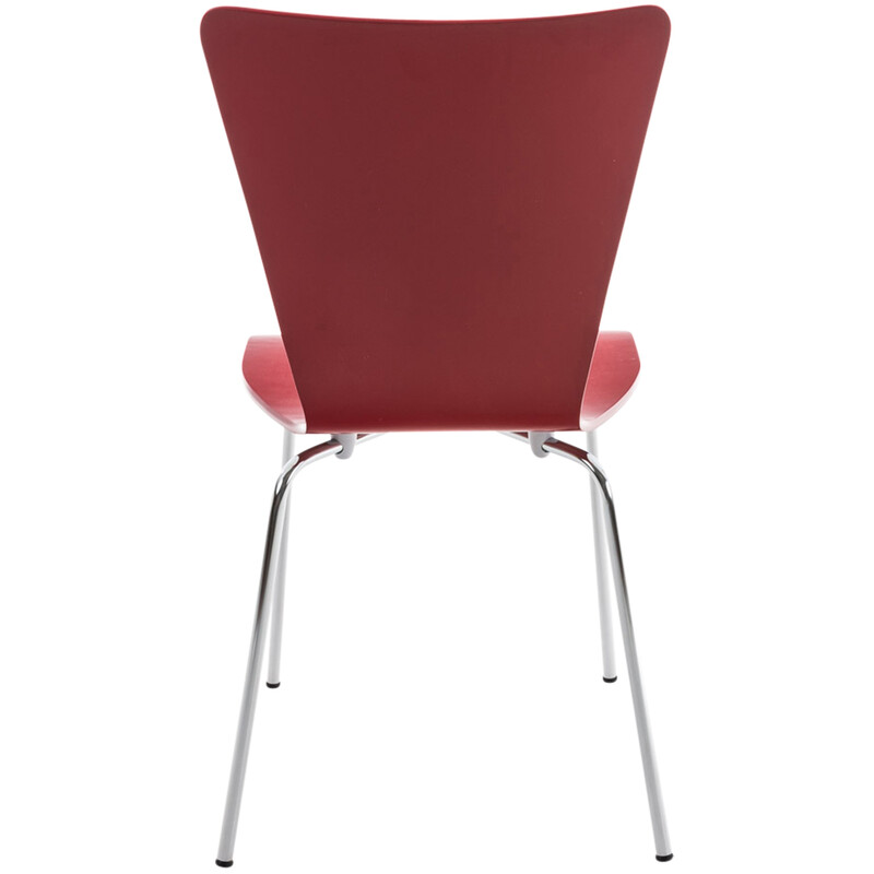 Stapelbar stol i trä och krom för kontor och evenemang