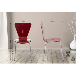 Stapelbar trä- och metallstol med modern design