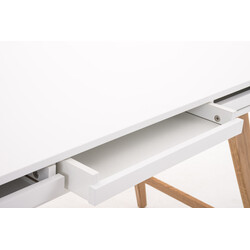 Elegant skrivbord med vit MDF och ekben för hemmet