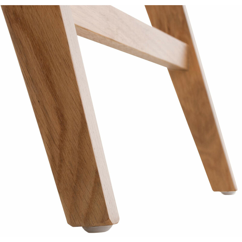 Modernt skrivbord med ekben och vit bordsskiva