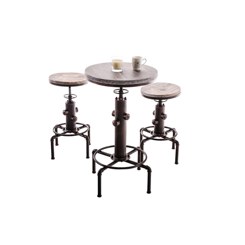 Justerbart ståbord i trä och stål för elegant inredning