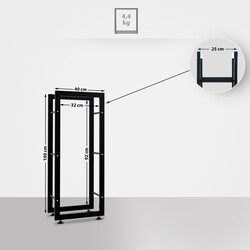 Elegant svart vedställning med stabil konstruktion för inomhusbruk