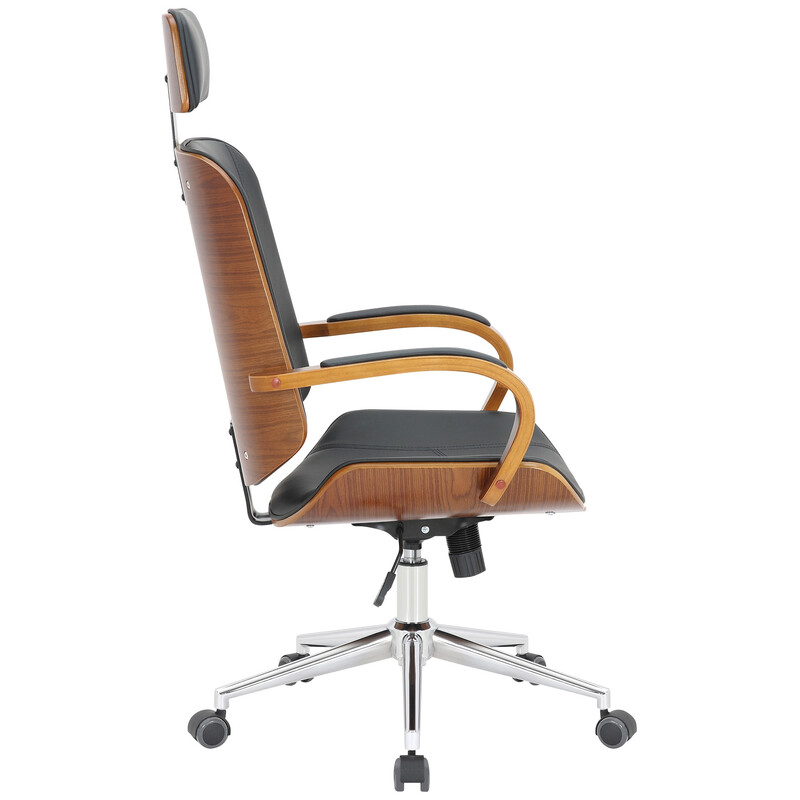 Ergonomisk kontorsstol med justerbar höjd och konstläder