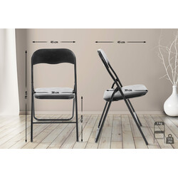 Felix hopfällbar stol i konstläder med metallram