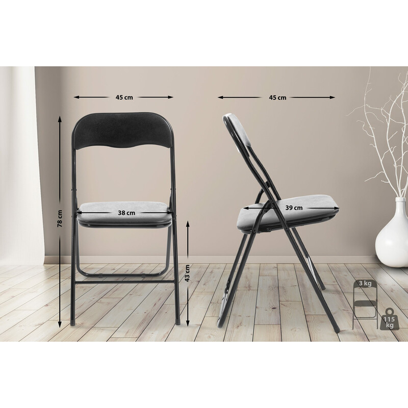 Felix hopfällbar stol i konstläder med metallram