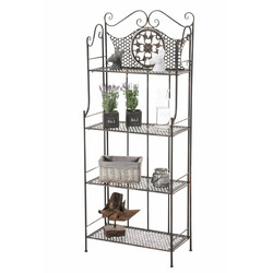Hopfällbar lantlig hylla i kraftigt järn med fyra plan