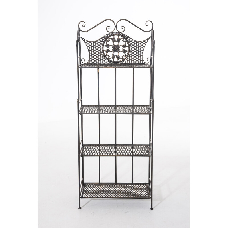 Hopfällbar lantlig hylla i kraftigt järn med fyra plan
