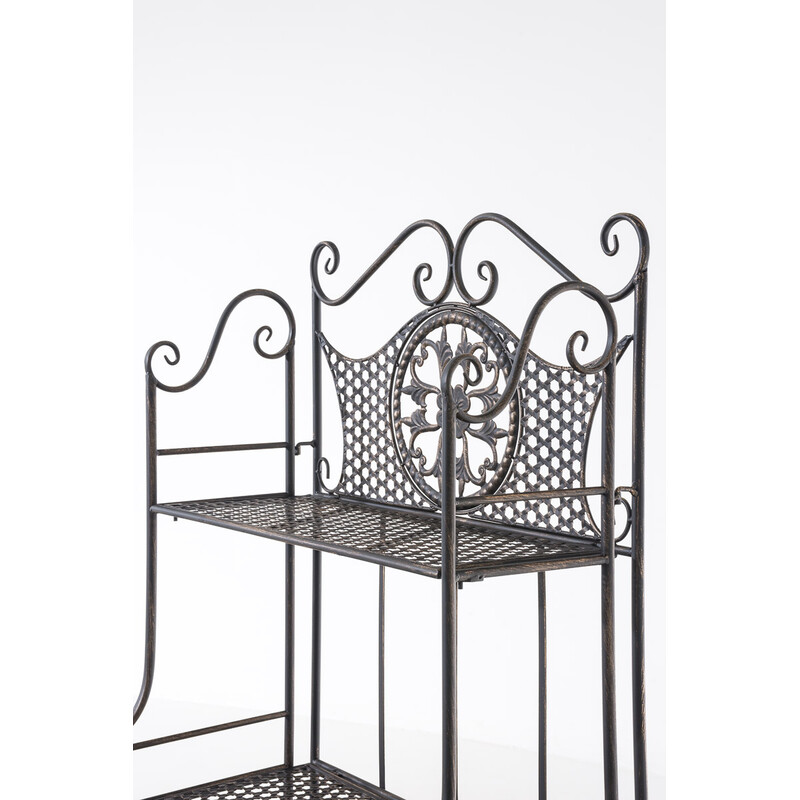 Hopfällbar lantlig hylla i kraftigt järn med fyra plan