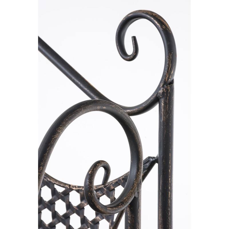 Hopfällbar lantlig hylla i kraftigt järn med fyra plan