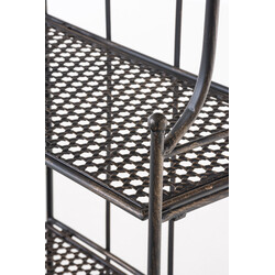 Hopfällbar lantlig hylla i kraftigt järn med fyra plan