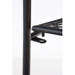 Hopfällbar lantlig hylla i kraftigt järn med fyra plan