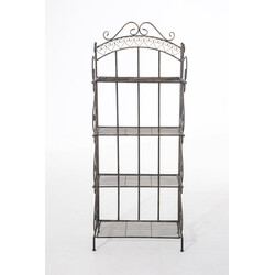 Robust hopfällbar järnhylla med antik finish och fyra plan