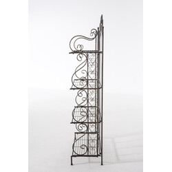 Robust hopfällbar järnhylla med antik finish och fyra plan