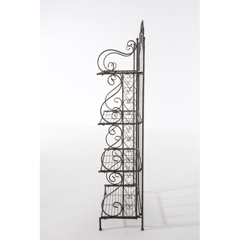Robust hopfällbar järnhylla med antik finish och fyra plan