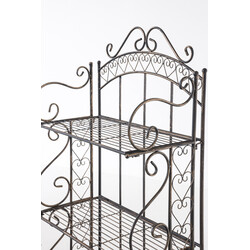 Robust hopfällbar järnhylla med antik finish och fyra plan