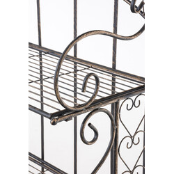 Robust hopfällbar järnhylla med antik finish och fyra plan