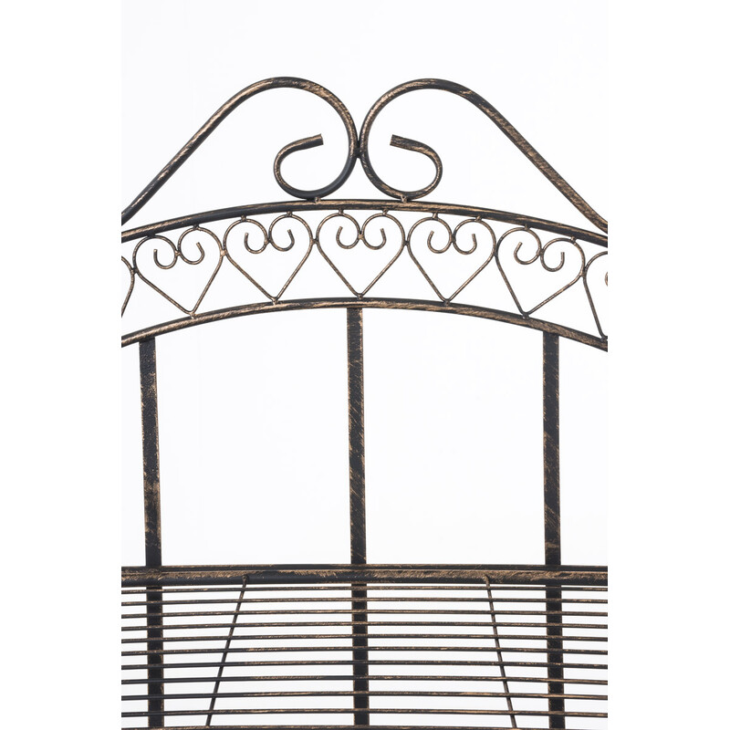 Robust hopfällbar järnhylla med antik finish och fyra plan