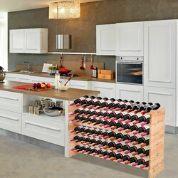 Stapelbart vinflaskställ i trä för 72 flaskor