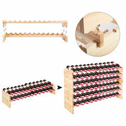 Stapelbart vinflaskställ i trä för 72 flaskor