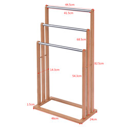 Fristående handdukshängare i bambu med tre stänger