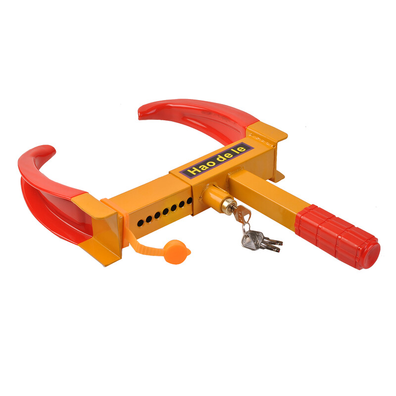 Hjulklämma stöldskydd för fordon med säkerhetslås