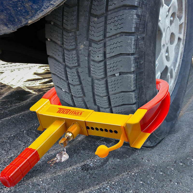 Hjulklämma stöldskydd för fordon med säkerhetslås