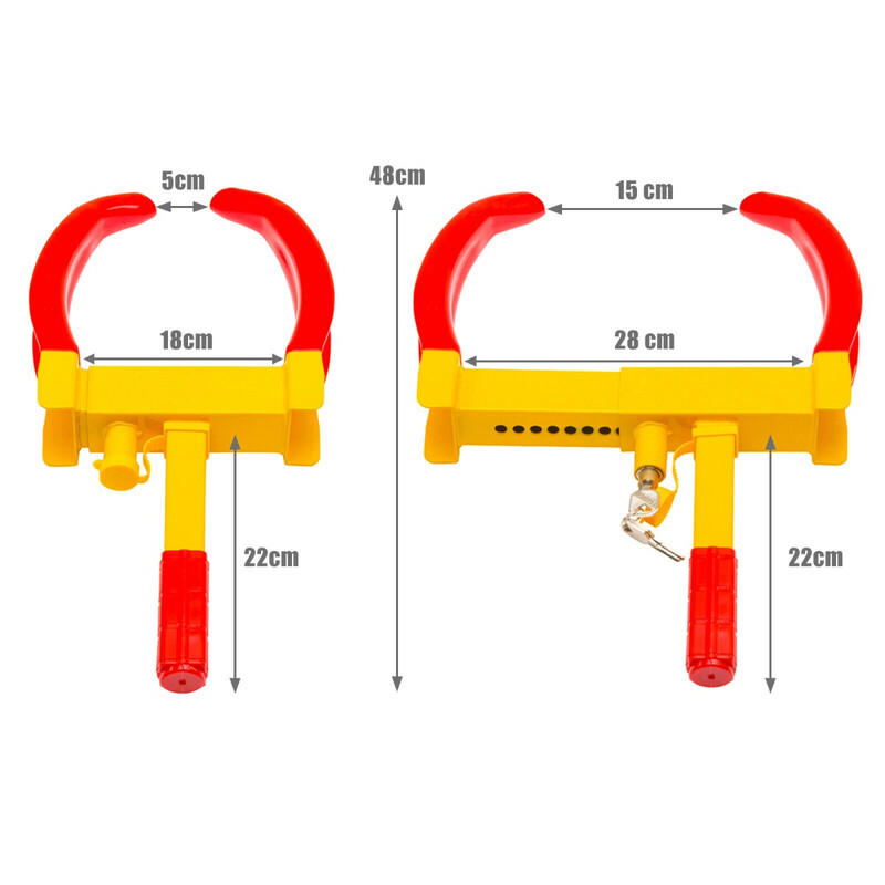 Hjulklämma stöldskydd för fordon med säkerhetslås