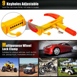 Hjulklämma stöldskydd för fordon med säkerhetslås