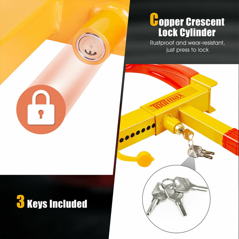 Hjulklämma stöldskydd för fordon med säkerhetslås