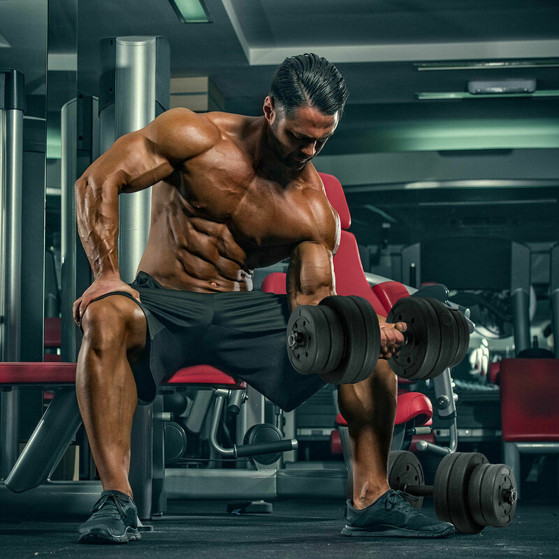 Hantelset 2-i-1 för mångsidig hemmaträning med skivstång