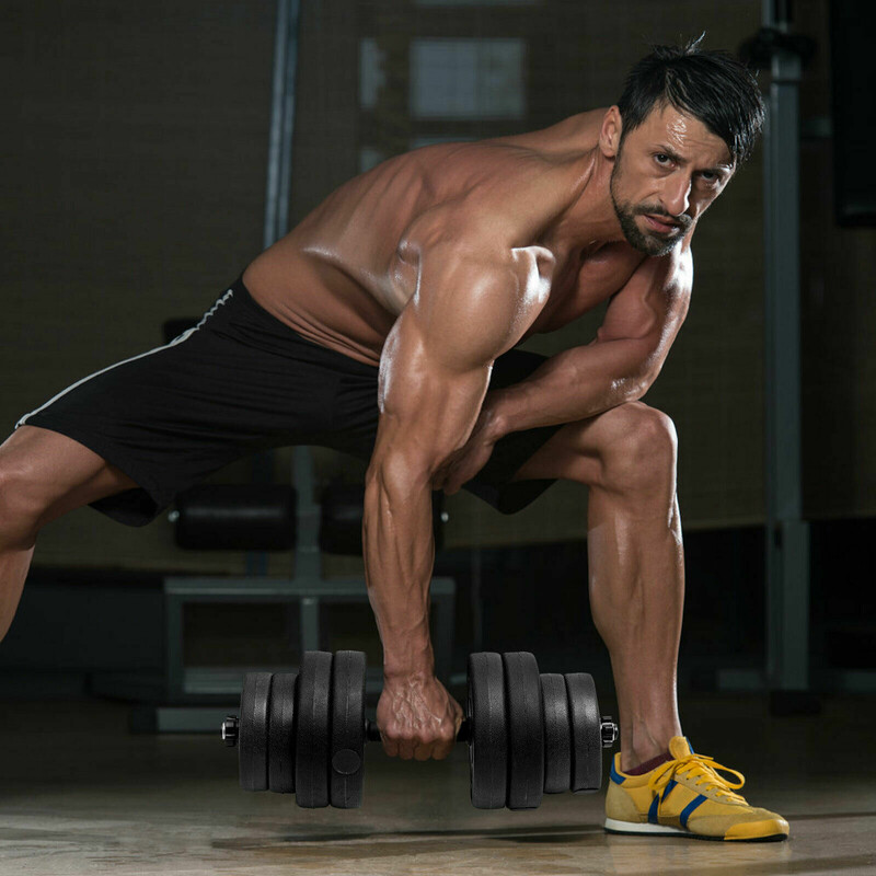 Hantelset 2-i-1 för mångsidig hemmaträning med skivstång