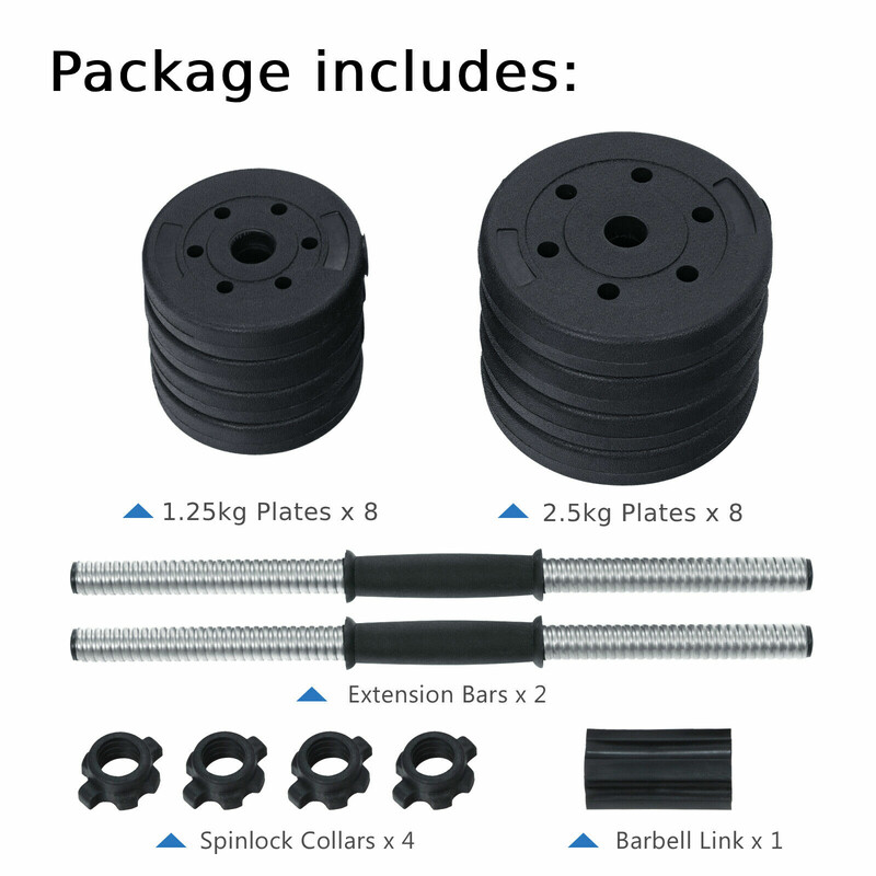 Hantelset 2-i-1 för mångsidig hemmaträning med skivstång