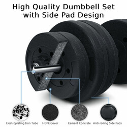 Hantelset 2-i-1 för mångsidig hemmaträning med skivstång