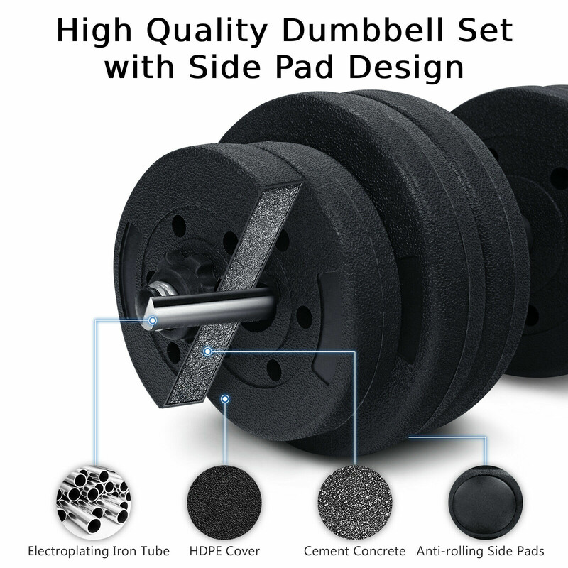 Hantelset 2-i-1 för mångsidig hemmaträning med skivstång
