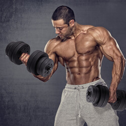 Hantelset 2-i-1 för mångsidig hemmaträning med skivstång