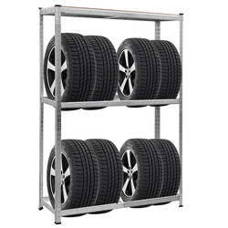 Däckställ metallhylla justerbar för garage och verkstad
