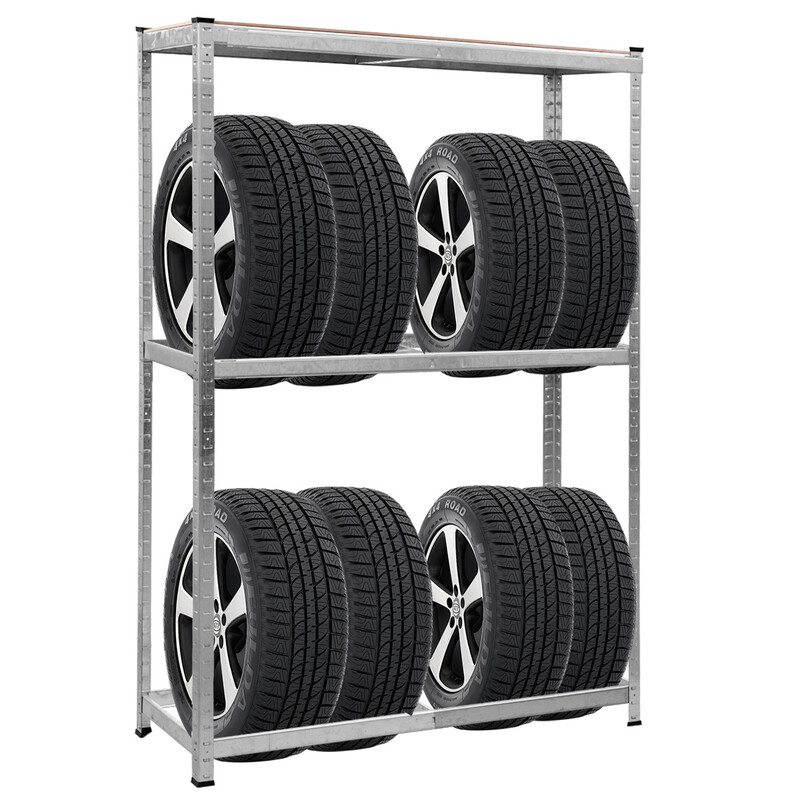 Däckställ metallhylla justerbar för garage och verkstad