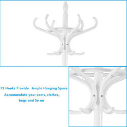 Vit klädhängare med paraplyställ och 12 krokar