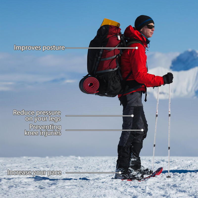 Justerbara lätta vandringsstavar i aluminium för friluftsliv