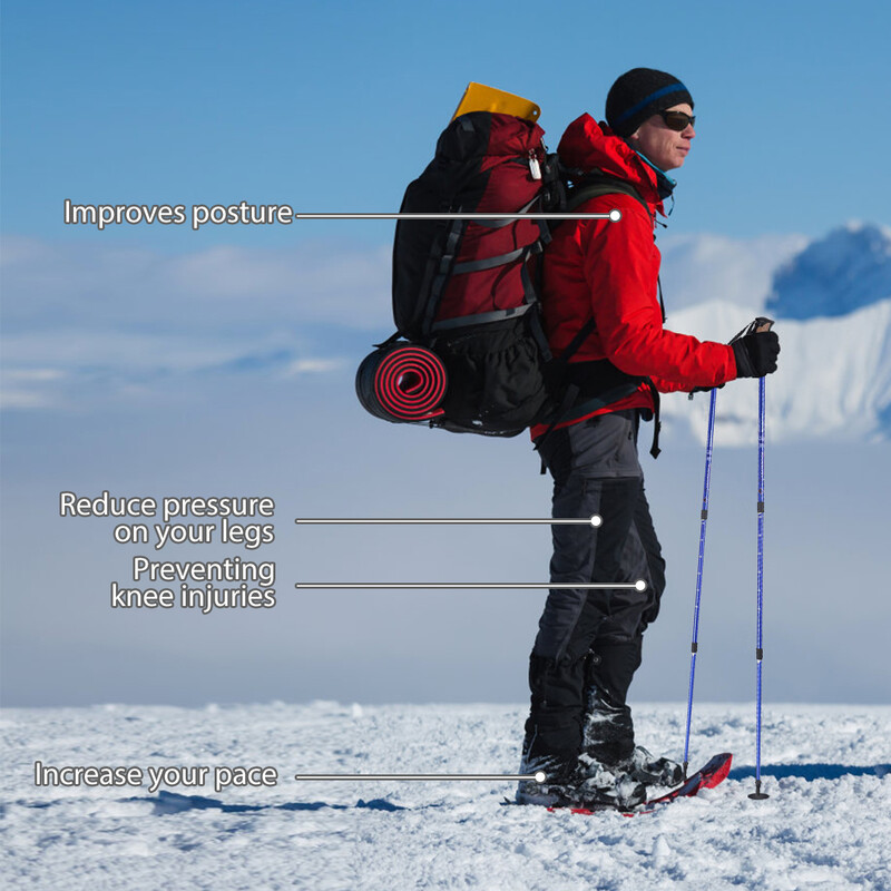 Justerbara lätta vandringsstavar i aluminium för friluftsliv