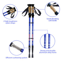 Justerbara lätta vandringsstavar i aluminium för friluftsliv