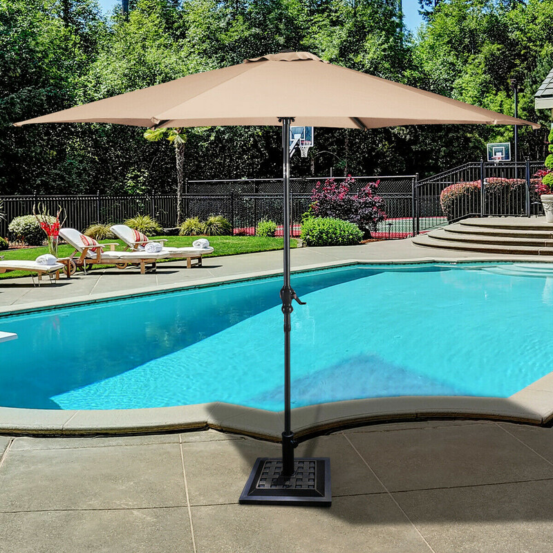 Parasollstativ fyrkantig brons stabil och hållbar design