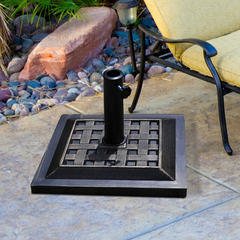 Parasollstativ fyrkantig brons stabil och hållbar design