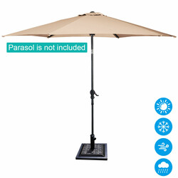 Parasollstativ fyrkantig brons stabil och hållbar design