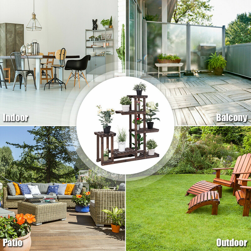 Växthylla i ädelgran med sex hyllplan brun 100x25x97cm